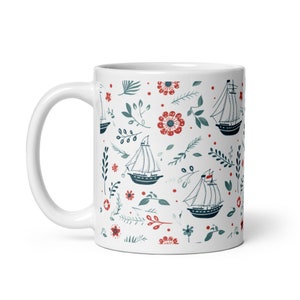 Sailing travel mug, sailing mug gift, sailor coffee mug, sailboat mug, nautical kitchen mug, beach house mug, boat-themed mug