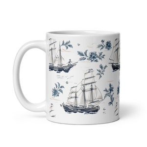 Sailing travel mug, sailing mug gift, sailor coffee mug, sailboat mug, nautical kitchen mug, beach house mug, boat-themed mug