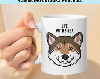 Personalized Shiba Inu Portrait Mug: Custom Dog Illustration Ceramic Mug