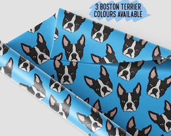 Boston Terrier Geschenkpapier: Hunderasse Geschenkpapier zum Geburtstag