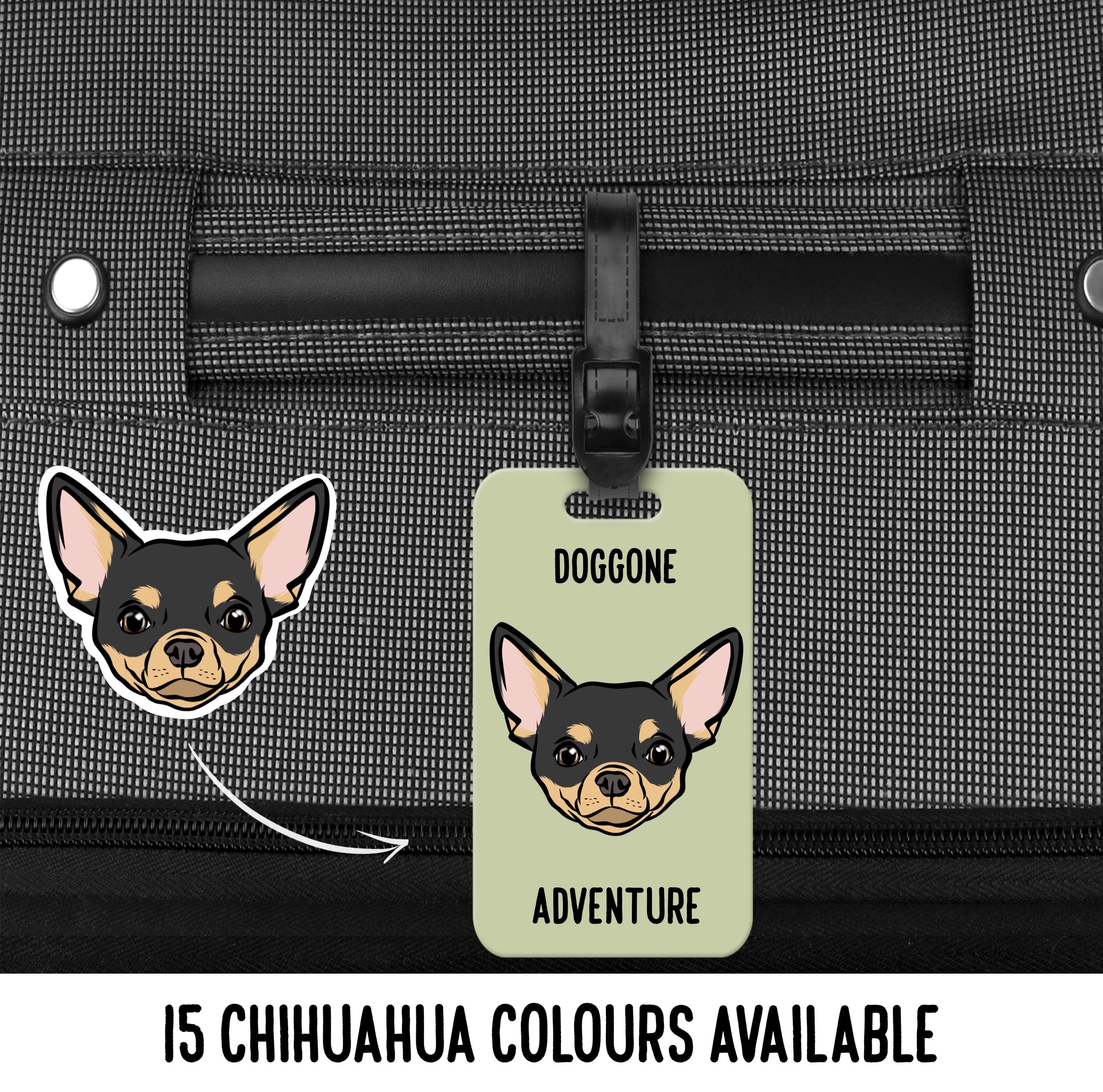 Chihuahua Luggage Tag: Custom Dog Breed Travel Bag Tag - Etsy