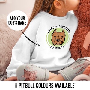 Pitbull Kinder Sweatshirt / Personalisierte Pitbull Porträt Kinder Pullover / Hunderasse Gedruckt Pullover / Kundenspezifischer Hund Rundhalspullover für Kinder