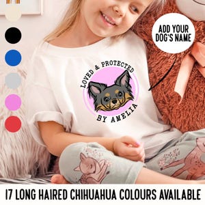 Custom Long Haired Chihuahua Print Children&#39;s Cotton T-Shirt
