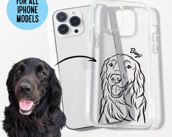 Minimalist Pet Portrait iPhone Case: Custom Dog & Cat Outline