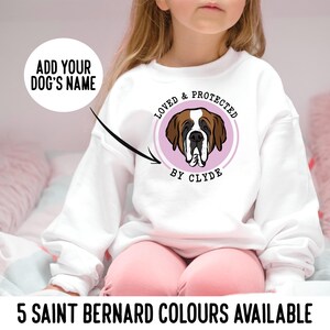 Bernhardiner Kind Sweatshirt / personalisierte Hund Themen Kleinkind Soft Pullover / Geburtstagsgeschenk für Mädchen mit Hundedruck / benutzerdefinierter Hundepullover