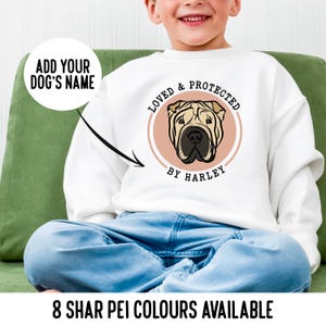 Shar Pei Kinder Sweatshirt / personalisierte Hunderasse Porträt Kinder Pullover / Shar Pei Illustration Druck Kleinkind Pullover / Shar Pei Geburtstagsgeschenk