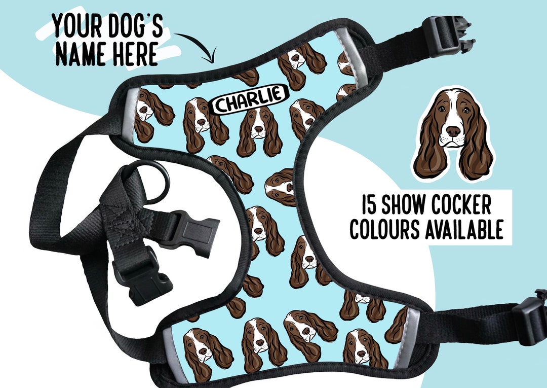 Working Cocker Harness Personalized Show Cocker Spaniel Harness: Custom Dog Face Pattern ...