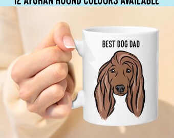 Personalized Afghan Hound Portrait Mug: Custom Dog Breed Colors