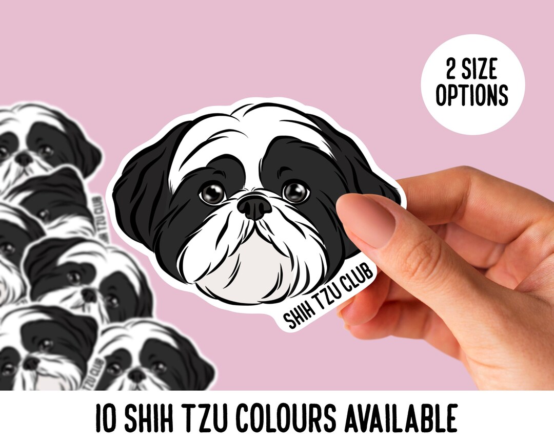 Personalized Shih Tzu Stickers: Custom Die Cut Dog Face Stickers - Etsy