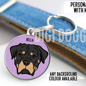 Personalized Rottweiler Dog ID Tag: Custom Breed Face & Name image 3