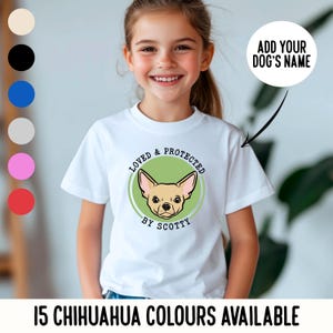 Chihuahua Dog Kids T-Shirt/Custom Chihuahua Print Children Summer Tee/Pet Lover Child Crewneck T-shirt/Personalised Chihuahua Toddler Shirt