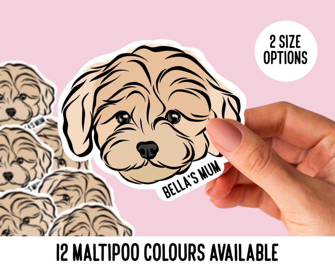 Maltipoo Stickers/ Personalised Dog Breed Face Cute Stickers/ Maltipoo