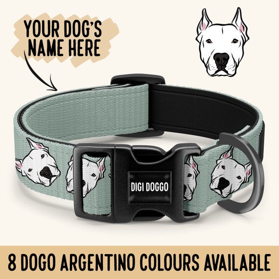 Dogo Argentino Collar Personalised Pet Face Collar Dog Buckle Collar Large Dog Collar Dogo Argentino Owner Lover Dog Accessory Gift Etsy