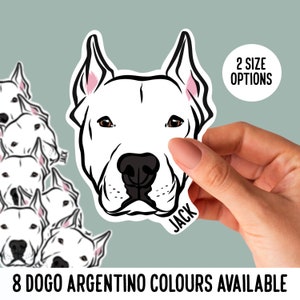 Autocollants Dogo Argentino/Cadeaux de grande race de chien/Autocollants pour animaux de compagnie pour ordinateur portable/Autocollants découpés pour chien avec nom/Pack unique d'autocollants pour chien