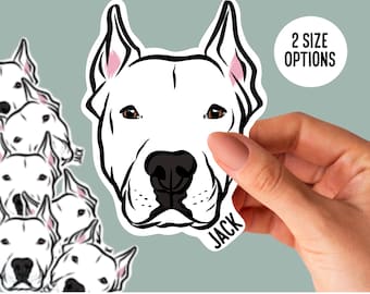 Dogo Argentino Stickers/ Large Dog Breed Gifts/ Pet Stickers for Laptop Office Desk/ Dog Die Cut Stickers with Name/ Unique Dog Sticker Pack