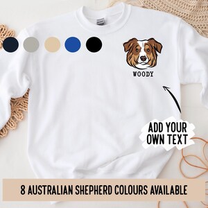 Australian Shepherd Personalised Jumper/ Custom Dog Lovers Sweatshirt/ Aussie Shepherd Mum Gift/ Dog Dad Jumper/ Dog Breed Crewneck Sweater