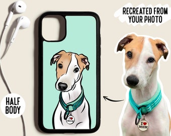 Custom Pet Portrait Phone Case: Personalized Dog Illustration