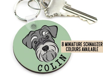 Portachiavi Schnauzer nano personalizzato: regalo con ritratto di cane personalizzato