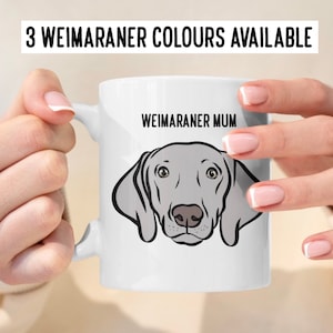 Weimaraner Dog Mug/ Personalised Dog Face Mug/ Weimaraner Owner Gifts/ Customised Dog Lover Name Coffee Mug/ Weimaraner Housewarming Gift
