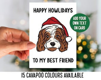Personalisierte Cavapoo Weihnachtskarte: Festlicher Gruß für Hundebesitzer