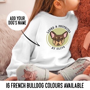 Französische Bulldogge Kinder Sweatshirt / Personalisierte Frenchie Kinder Rundhalspullover / Benutzerdefinierte Jugend Haustier Weihnachtspullover / Frenchie Geschenk für Kinderidee