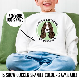 Show Cocker Spaniel Kinder Sweatshirt / Personalisierte Spaniel Print Kinder Geschenk / Hunderasse Kunst Porträt Kind Pullover / Spaniel Hund Geburtstag Sweatshirt