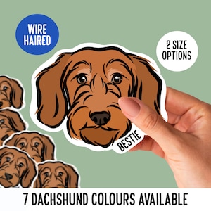 Drahthaar-Dackel-Aufkleber / personalisiertes Dackel-Aufkleberpaket / Hundegesicht-Laptop-Tablet-Aufkleber / Dackel-Liebhaber-Büro-Schreibtisch-Geschenk