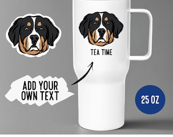 Personalisierte Berner Sennenhund Reisetasse: Edelstahl Hundethermoskanne