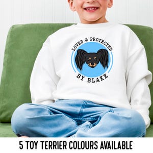Personalisierte Langhaar Toy Terrier Kinder Pullover / Hunderasse Kleinkind Sweatshirt Geschenk / Toy Terrier Geschenkidee Junge Mädchen Geschenkidee