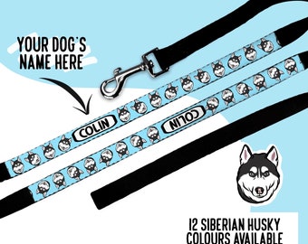 Personalized Husky Dog Leash: Custom Portrait Lead, Bespoke Gift