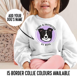 Border Collie Kinder Sweatshirt / personalisierte Hunderasse Porträt Kinder Pullover / Border Collie Print Junior Pullover / Border Collie Geburtstagsgeschenk