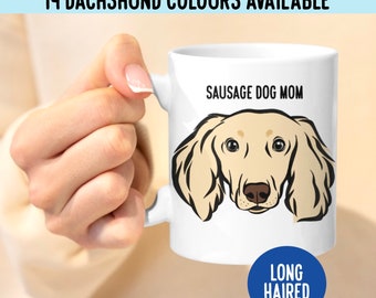 Caneca personalizada para Dachshund de pelo longo: presente personalizado para raça de cachorro