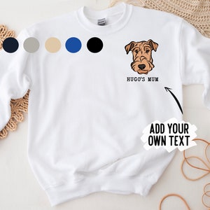 Airedale Terrier Sweatshirt/ Personalised Dog Breed Jumper/ Airedale Terrier Dog Mum Gift Idea/ Dog Portrait Sweater/ Pet Illustration Gift