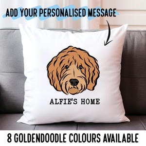 Goldendoodle Face Pillow Cover/ Personalised Goldendoodle Portrait Pillowcase/ Custom Dog Breed Cushion Cover/ Goldendoodle Themed Gift Idea