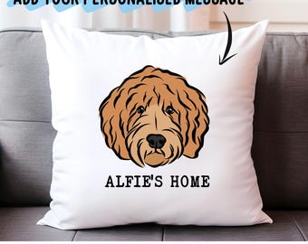 Personalized Goldendoodle Portrait Pillow Cover: Custom Dog Memorial Gift