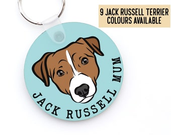 Personalized Jack Russell Terrier Portrait Keychain: Dog Owner Gift