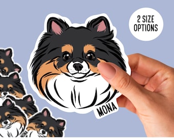 Custom Pomeranian Dog Stickers: Personalized Pet Name Decals