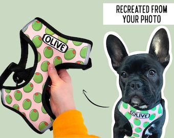 Personalized Dog Harness: Custom Photo Pattern, Step-In Neoprene Design