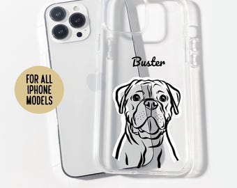 Anpassat Boxerhund iPhone-skal, personlig text, hundälskarepresent