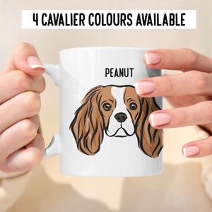 Cavalier King Charles Spaniel Mug/ Custom Cavalier Name Mug/ Personalised Charles Spaniel Mug/ Dog Breed Face Mug/ Cavalier Dad Gift Idea
