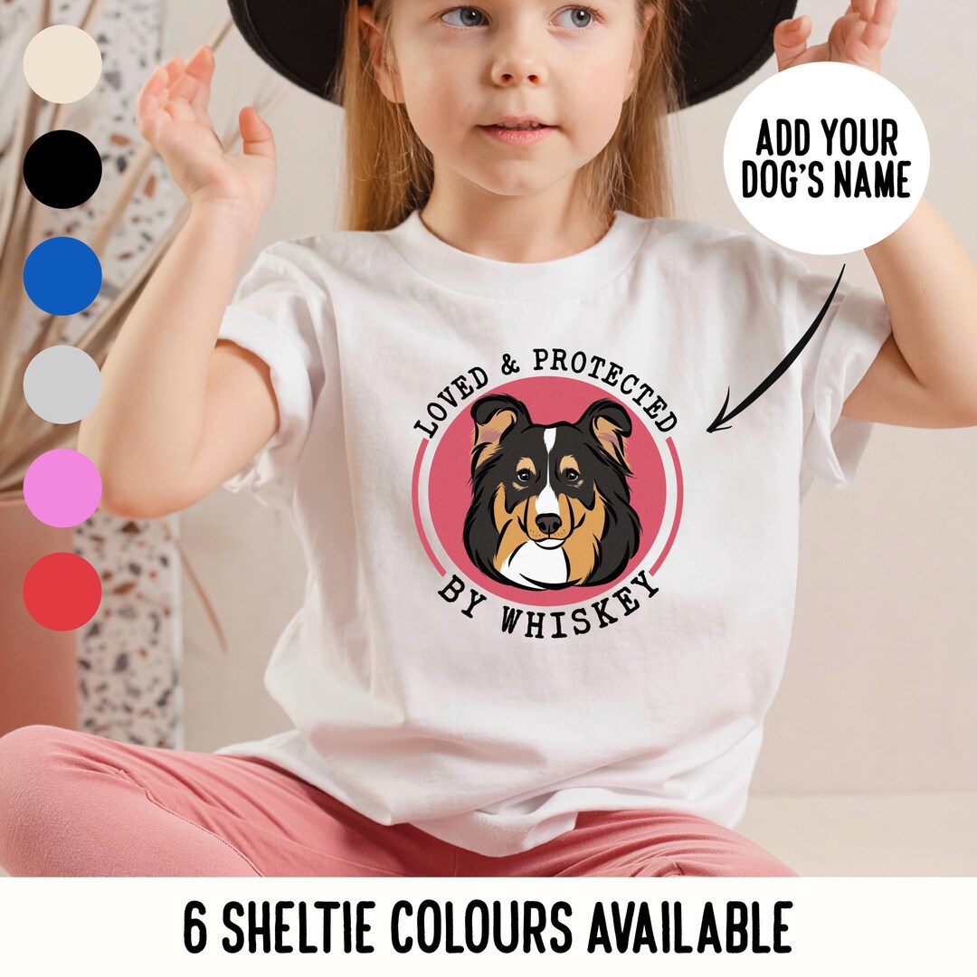 カスタムシェルティキッズTシャツ、シェットランドシープドッグ 