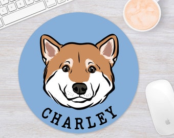 Personalized Shiba Inu Mouse Pad: Custom Dog Breed Gift