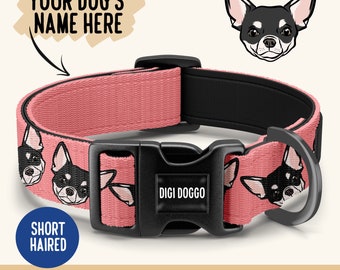 Chihuahua Collar/ Sublimation Dog Collar/ Personalised Cute Chihuahua Gifts/ Custom Pet Collar/ Small Dog Breed Collar/ Designer Pet Collar