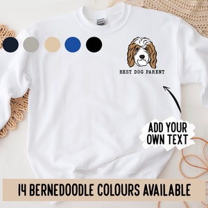 Personalised Bernedoodle Jumper/ Cute Dog Face Sweatshirt/ Dog Breed Jumper Gift/ Bernedoodle Illustration Sweater/ Pet Owner Lover Present