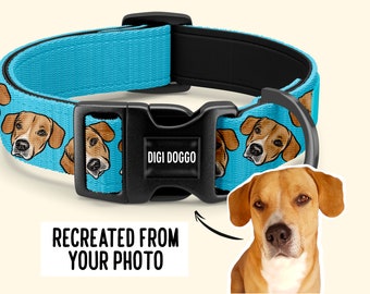 Personalisierte Hundehalsband Illustration: Personalisierte Haustier Gesicht Sublimation