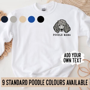 Pudel Gesicht Sweatshirt / personalisierte Standard Pudel Rasse Pullover / Pudel Hund Mama Geschenk Ideen / Hund Portrait Pullover / Haustier Illustration Geschenke