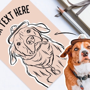 Pet Portrait Greeting Card/ Personalised Dog Outline Drawing Birthday Card/ Special Occasion Pet Illustration Card/ Custom Card from Photo