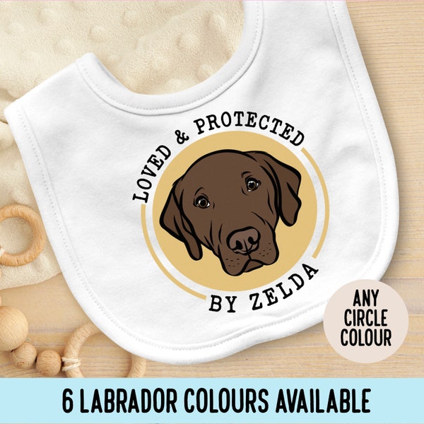 Labrador Gesicht Baby Lätzchen / maßgeschneiderte Hund Name Baumwolle Baby Lätzchen / Labrador Besitzer Schwangerschaft Geschenk / Labrador Portrait Baby Kleidung / Baby-Dusche-Geschenk