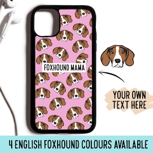 English Foxhound Phone Case/ Personalised Dog Breed Print Case/ Custom Dog iPhone Cover/ Sweet Foxhound Lovers Gift/ Unique Dog Case Design