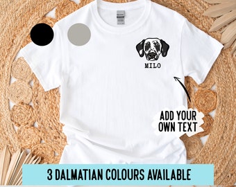 Personalized Dalmatian Portrait T-Shirt: Custom Dog Lover Tee